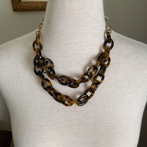 NWT J. Crew tortoise shell lightweight double strand adjustable neckline.